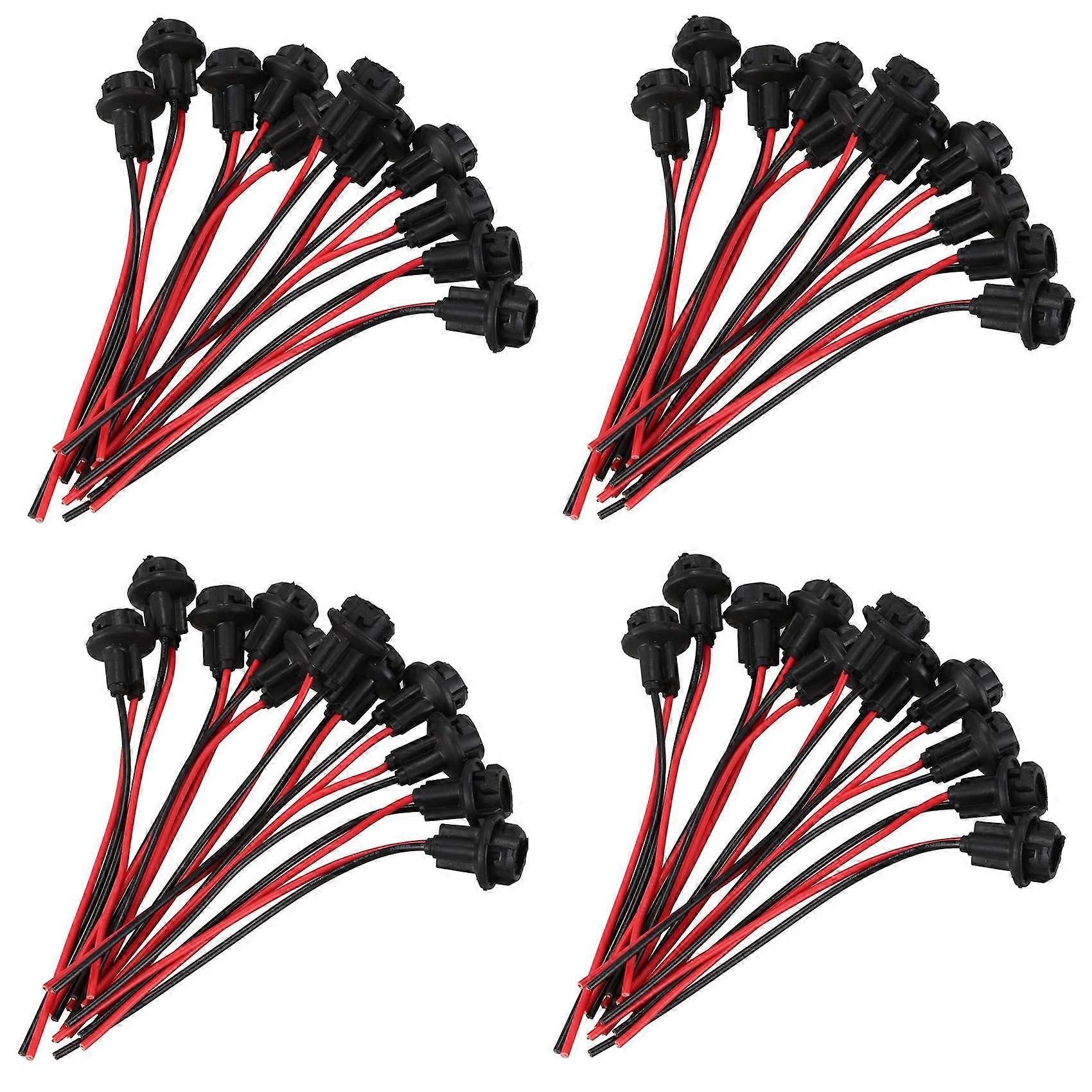 60X T10 W5W 168 194 Lamp Holder Socket Glass Base Lamp Socket DIY, Black