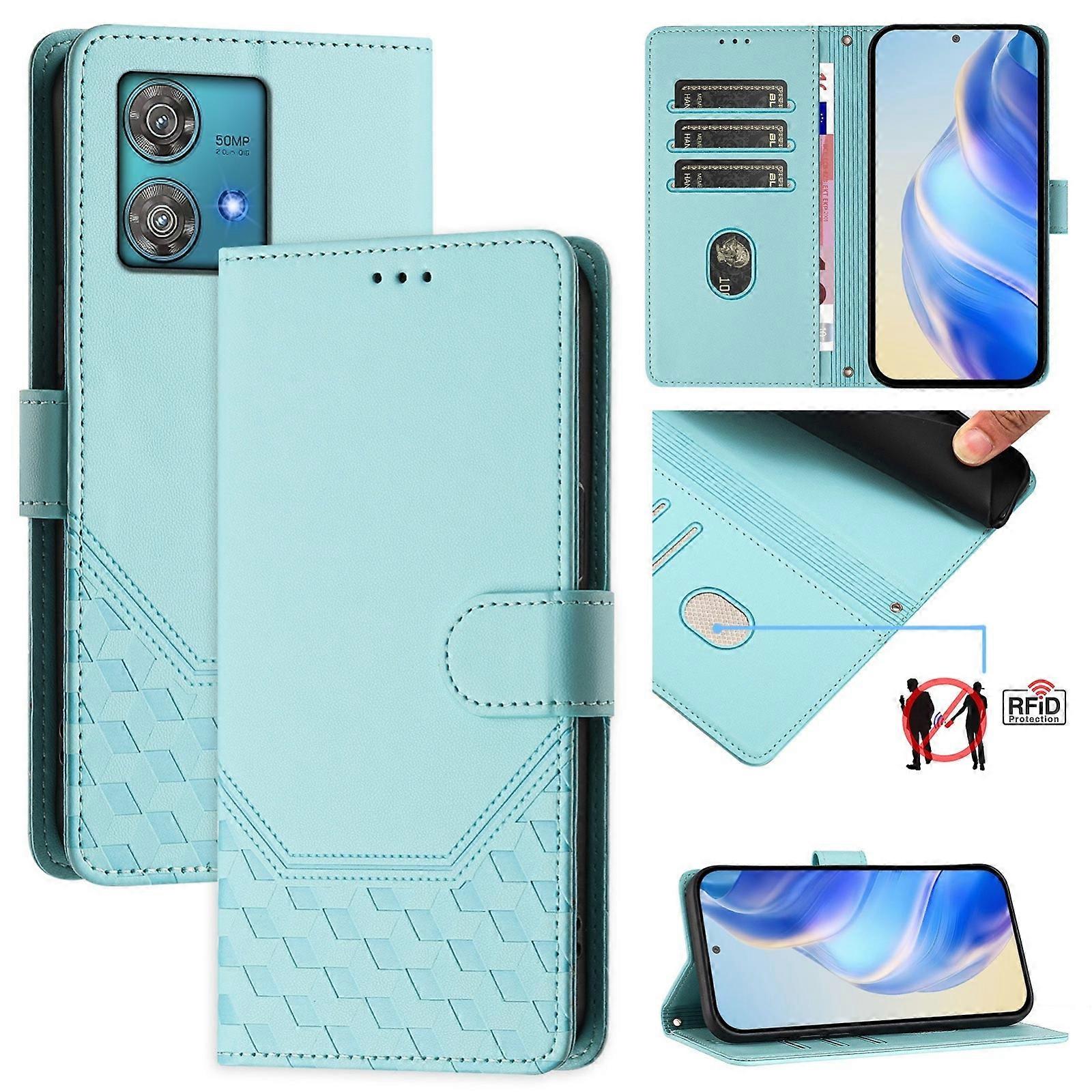 RFID Leather Case For Motorola Edge 40 Neo 5G
