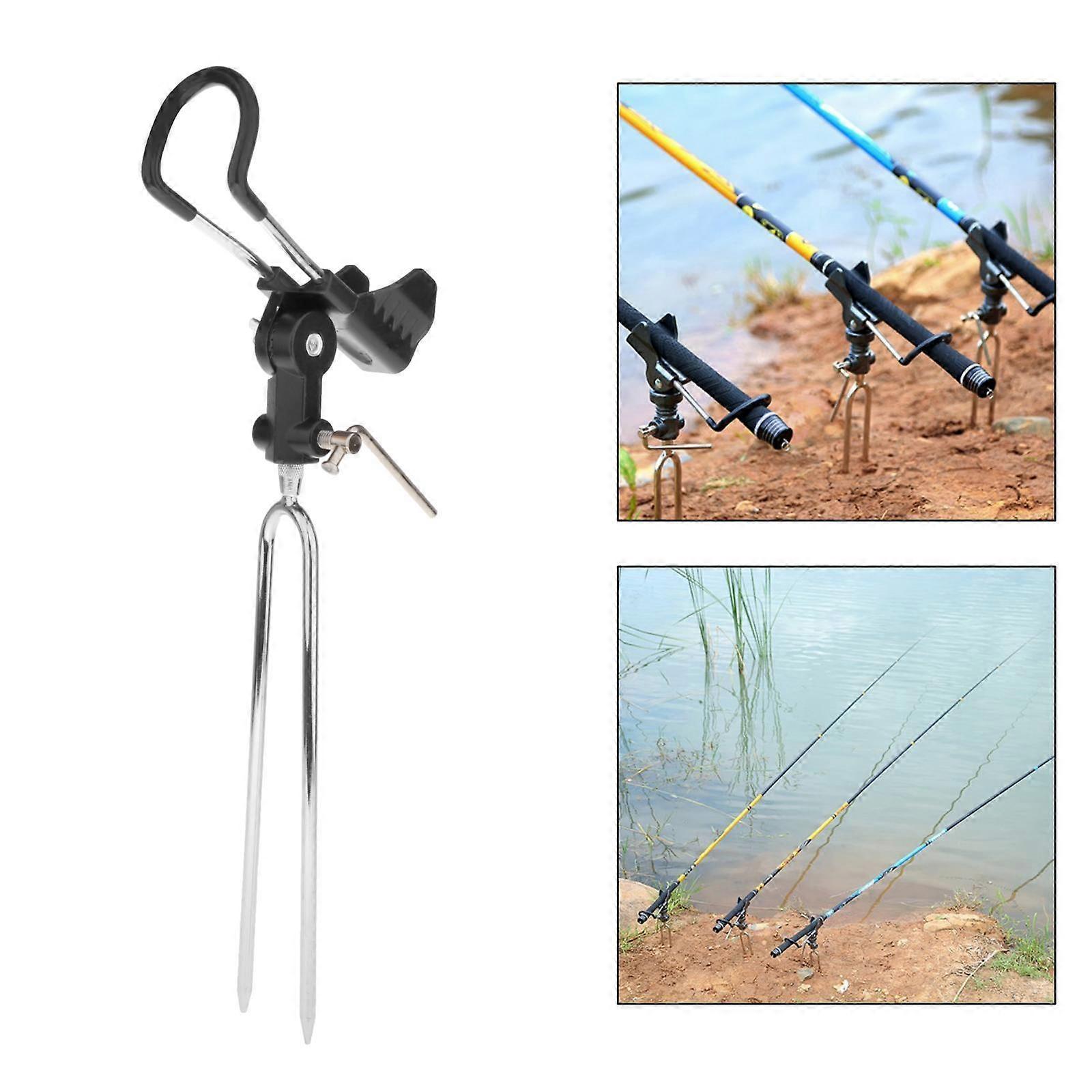 Support de canne à pêche à ressort automatique Support de canne à pêche en acier inoxydable avec action de basculement à ressort unique pour supports de support au sol - A, 37cm