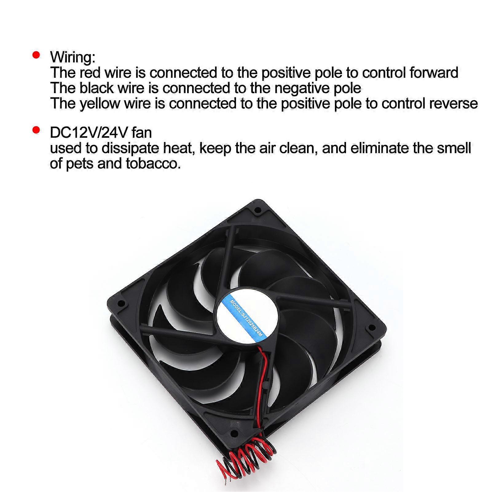 12V/24V Air Vent Fan Cooling Exhaust Ventilator Forward Reverse ...