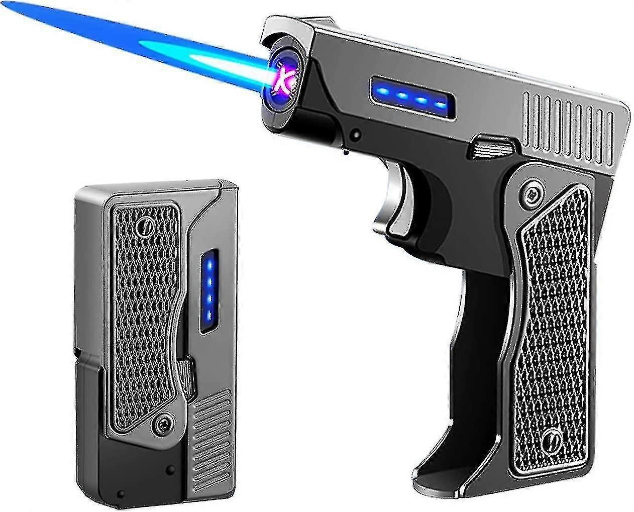 2 In 1 Lighter, Foldable Dual Arc Lighter And Butane Refillable Jet Flame Windproof, Electric Usb Rechargeable, Cool Folding Lighter Gift compatible w