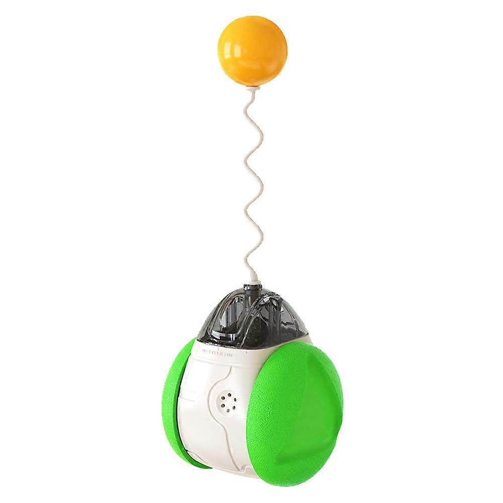 Funny Cat Interactive Toy, Tumbler, Cat Toy, Leaky Toy With Funny Cat Stick Green