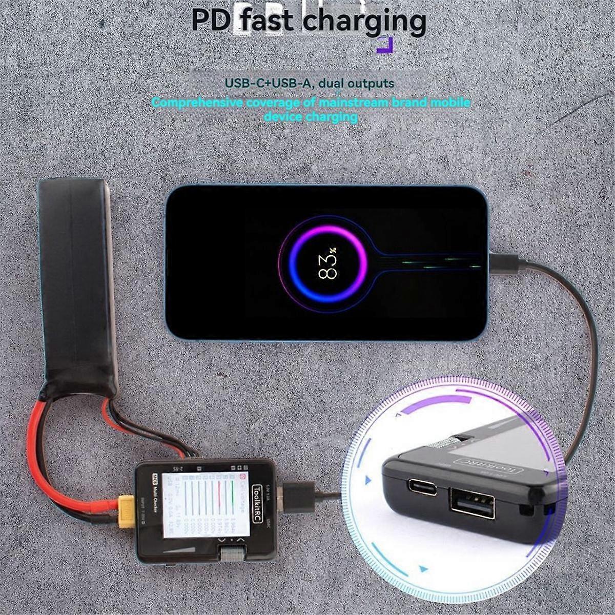 MC8 Battery Checker LCD Display Digital Battery Capacity Checker Battery Balancer for Lipos ESC Se