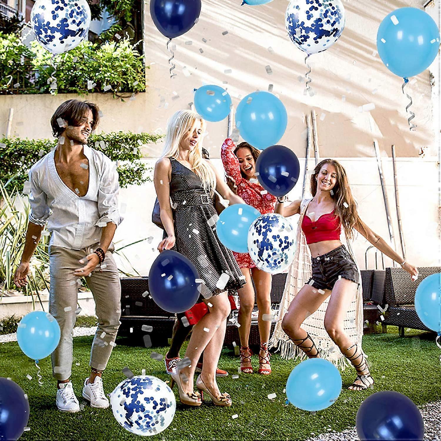 Set Palloncini 57° Compleanno Uomo - Blu, Con Striscione, Numeri E Bandierine (13+ Pezzi)