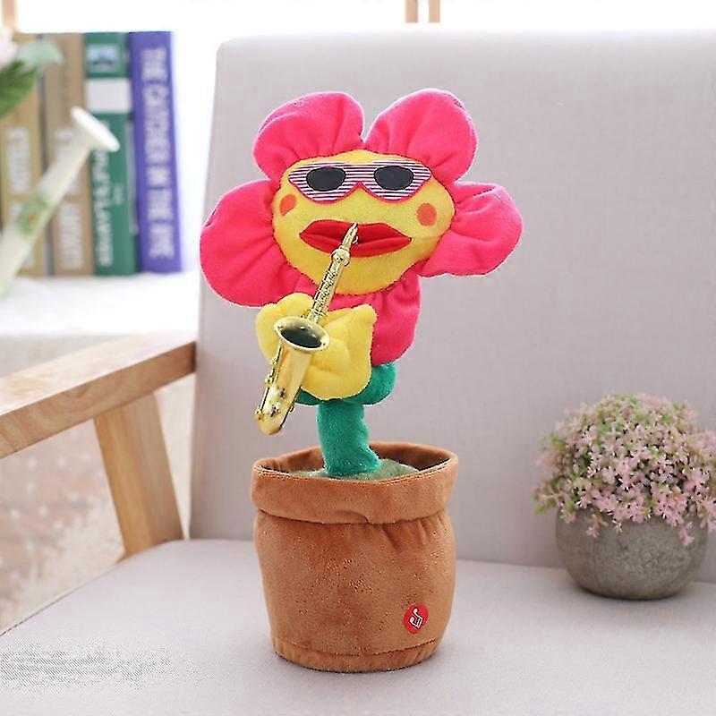 Red Round Leaf Μουσική Τραγουδώντας και χορεύοντας Ηλίανθος Μαλακό Βελούδινο Διασκέδαση Δημιουργικό Σαξόφωνο Παιδικά Παιχνίδια