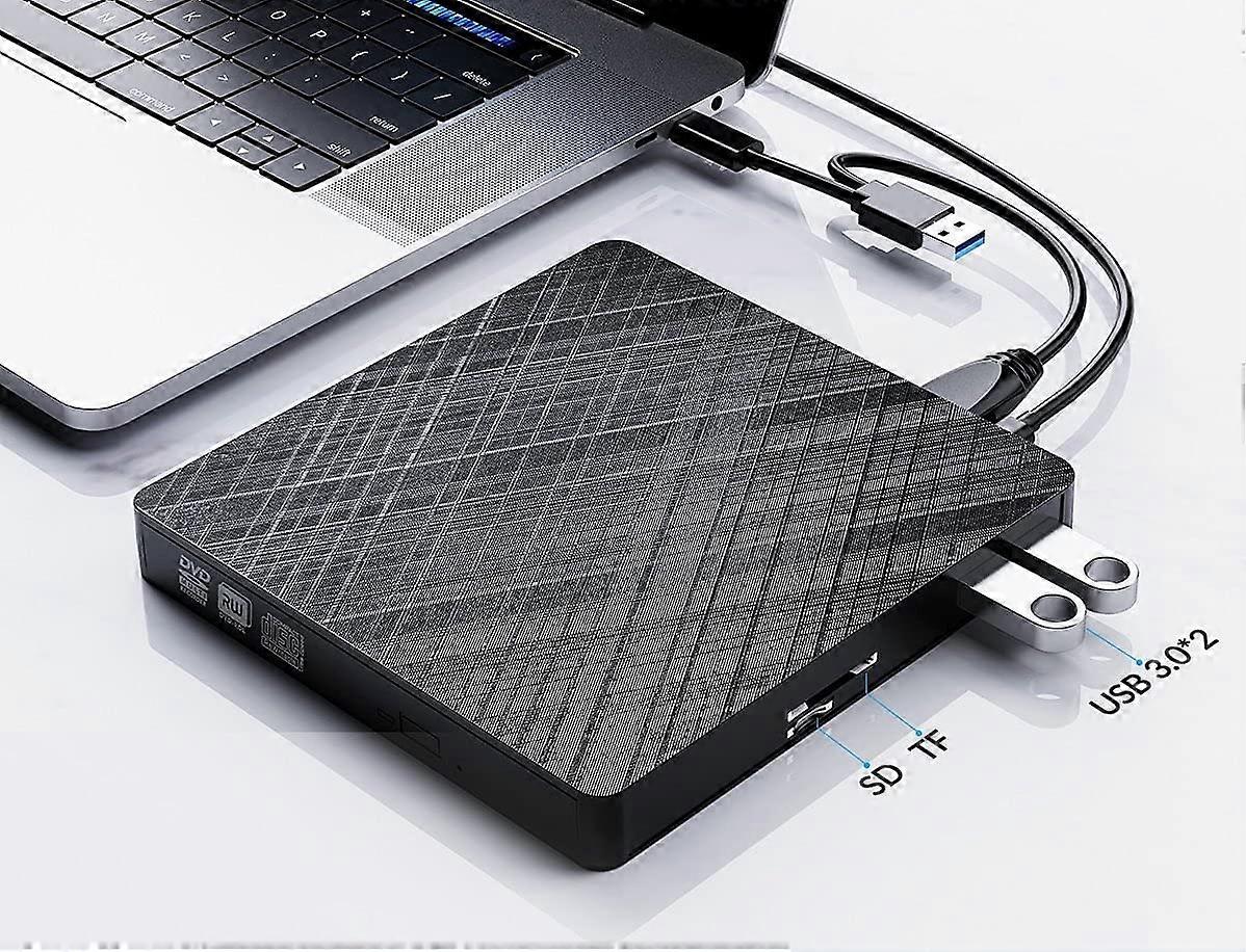 Usb 3.0 External Dvdrw Portable +/- Rw Drive Dvd/Cd Rom Player Rewriter Burner Compatible With Laptop/Pc For Pc/Mac/Linux