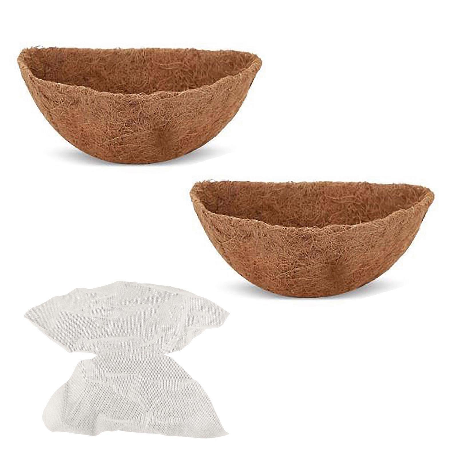 Coir Mat for Home Gardening - Replaceable Half Round Cocoa Basket Coconut Pads