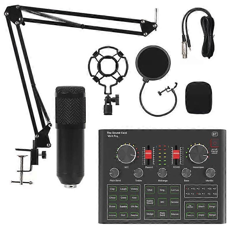 Professional tuning studio sound card - black microphone live sound card set