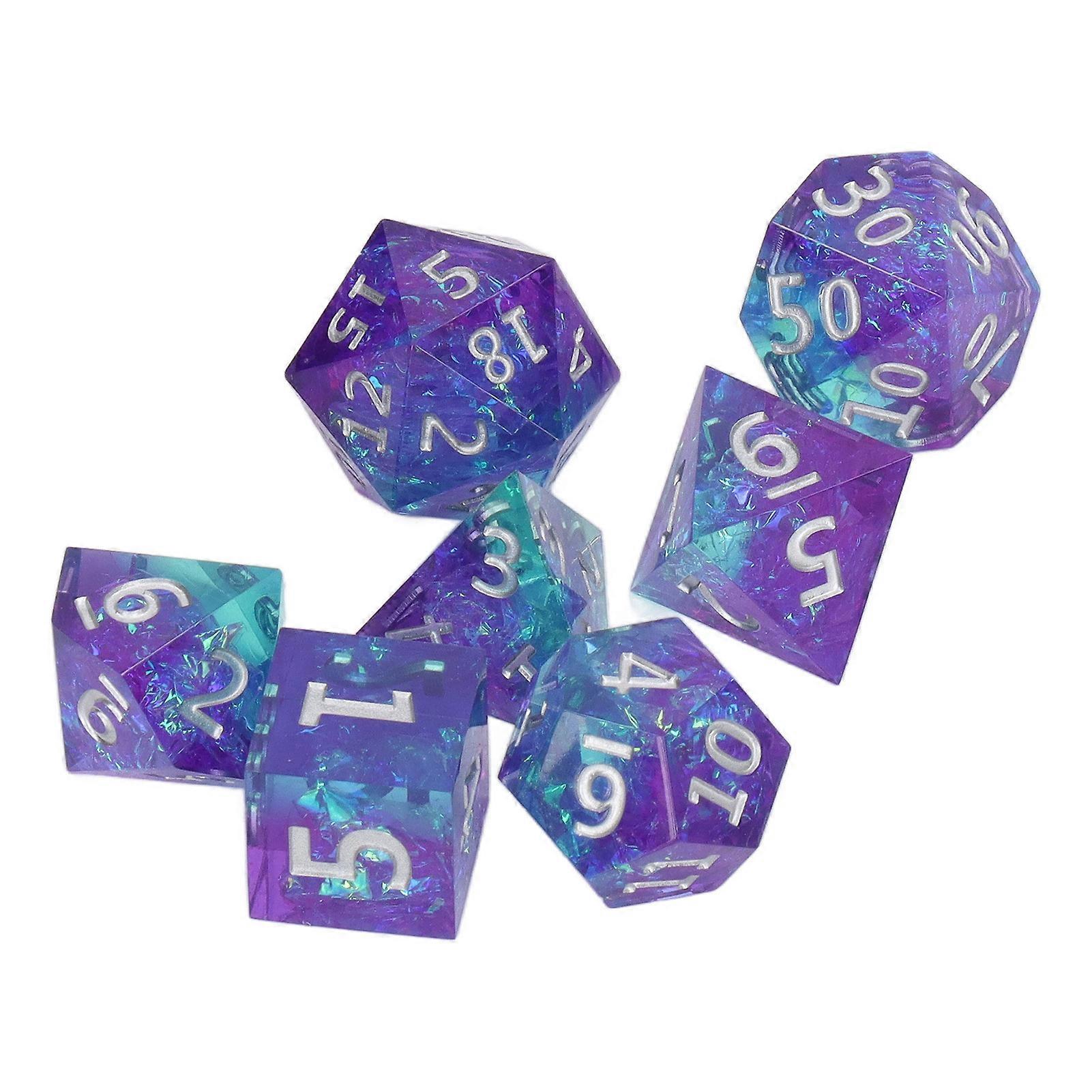 Polyhedral Epoxy Resin Dice Set for Role-Playing Games Parties - 7 x Dice