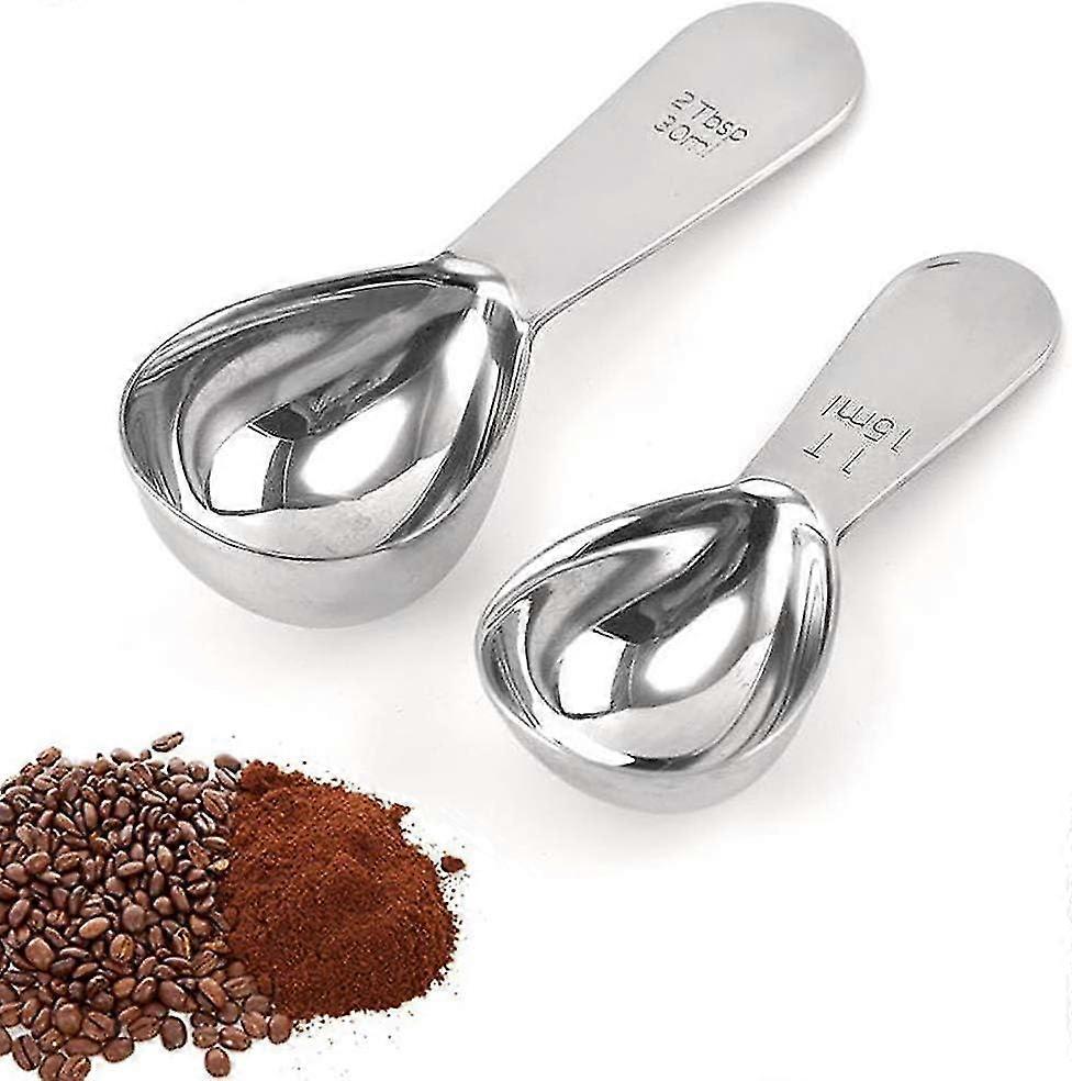 2024, kaffe scoop sett, 2 stykker rustfritt stål kaffe øser, 15ML og 30ML, rustfritt stål måleskjeer, for kjøkken, hjem, kaffe, løs te, melk, sug