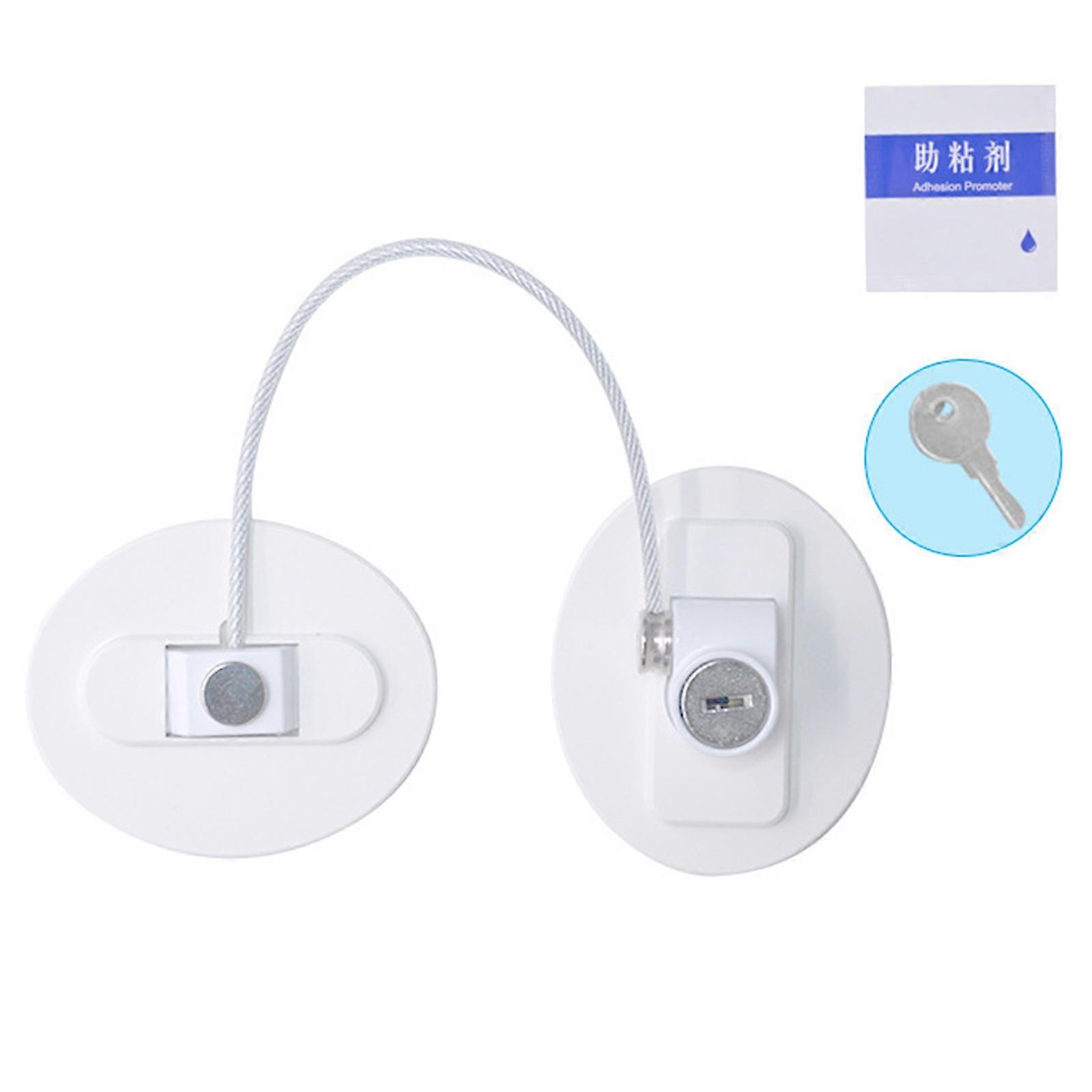 Refrigerator Door Locks, Fridge Lock with Keys, File Drawer and Child Safety Cabinet Lock with Strong Adhesive