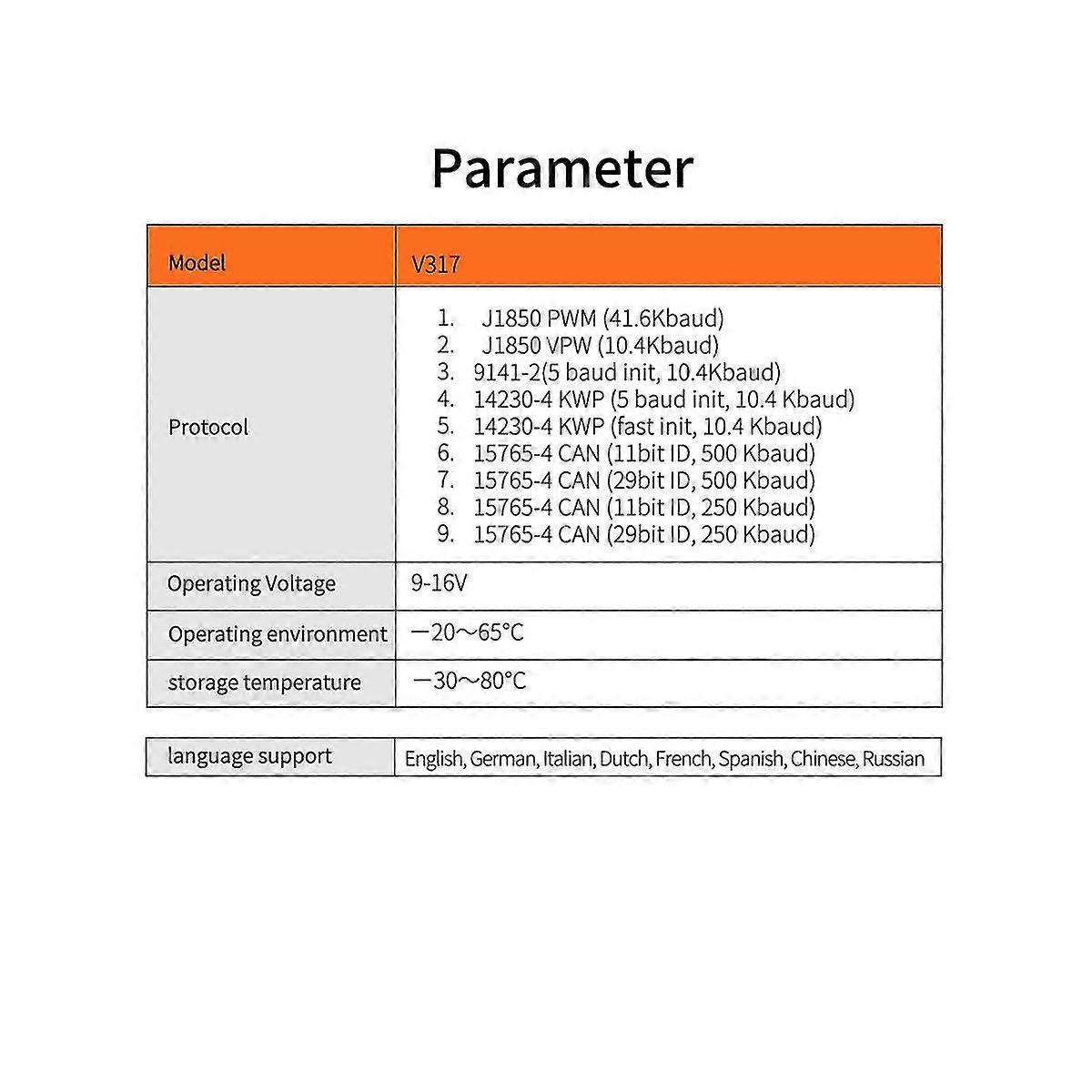 V317 Obd2 Scanner Automotive Professional Diagnostic Tool Check Car Engine Fault Light Code Reader