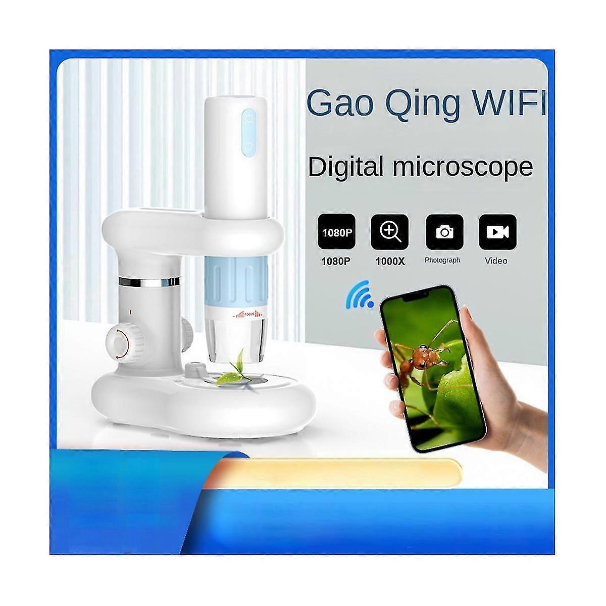 1080p Wifi Digital Microscope 50x-1600x Portable Wireless Microscope With Dual Led Light Support Pc Computer Phone