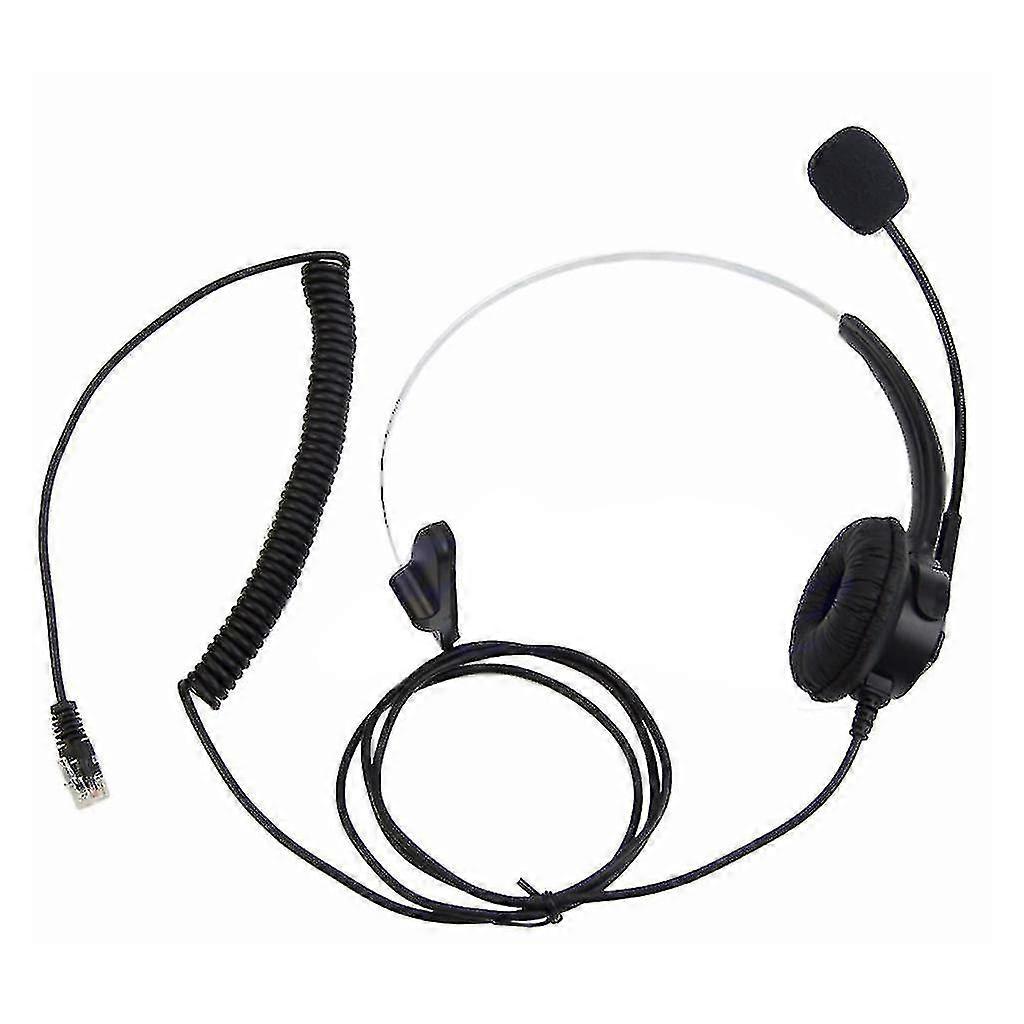 4-pin Rj11 Monaural Corded Operator Call Center Telephone Headset Headphone Bk