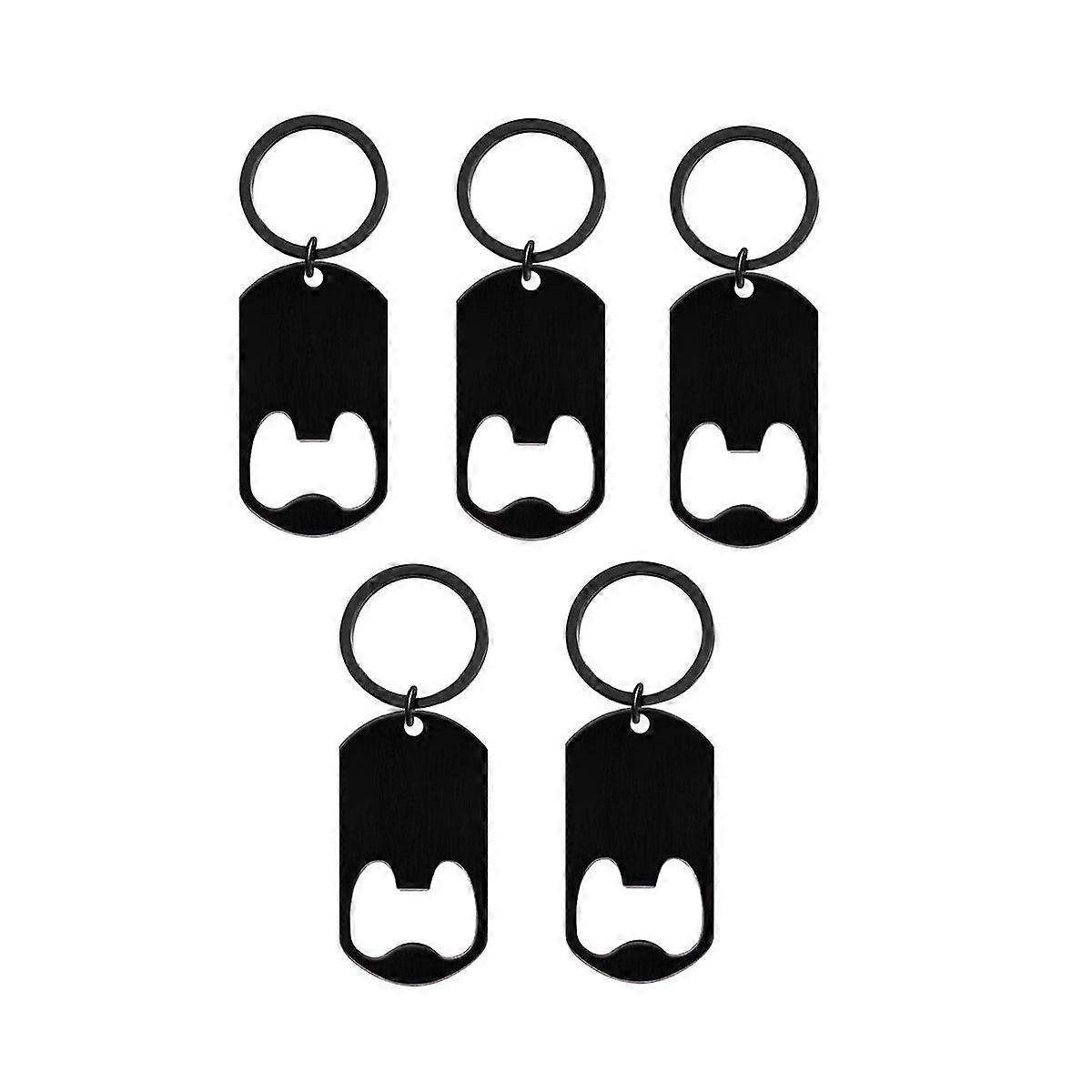 5 PACK Stainless Steel Flat Bottle Opener with Keychain-Bar Key-Beer Bottle Opener for Kitchen, Bar