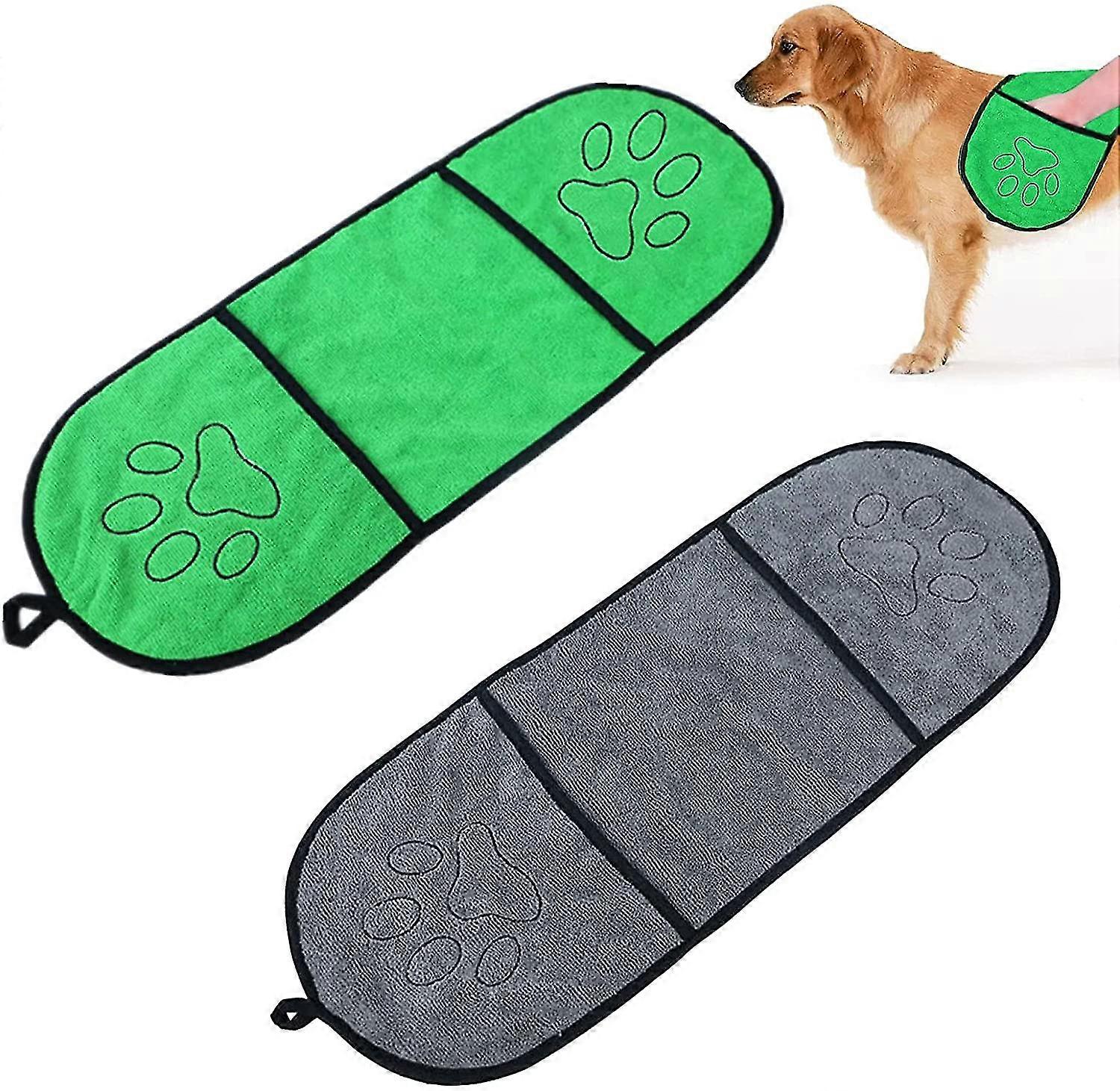 2 Pieces Dog Bathrobe Dog Towel Super Absorbent Dog Bathrobe Super Absorbent Dog Bath Towel Microfib