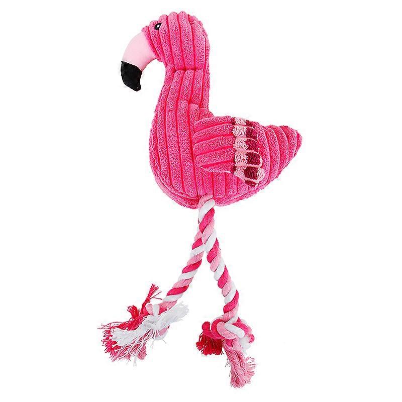 Corduroy Flamingo Dog Toy Suitable For Small And Large Dogs Animal Shape Plush Pet Puppy Squeaky Biting Toy Dog Accessories