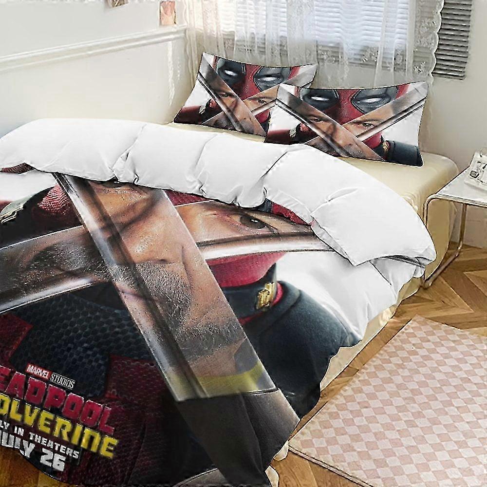o2551 Lençóis Deaool & Conjunto de Cama Wolverine Comforter Se, Conjunto de Cama de 3 Peças Macio para Quarto Todos os Mares (1 Capa de Edredom e 2 Fronhas
