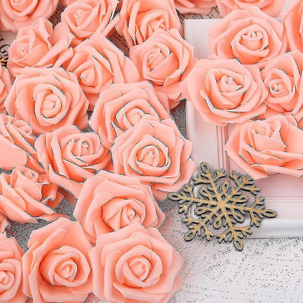 100pcs Artificial Rose Flower Heads, Foam Rose For Diy Wedding Bouquets Cepieces Arrangements Party Home Decor