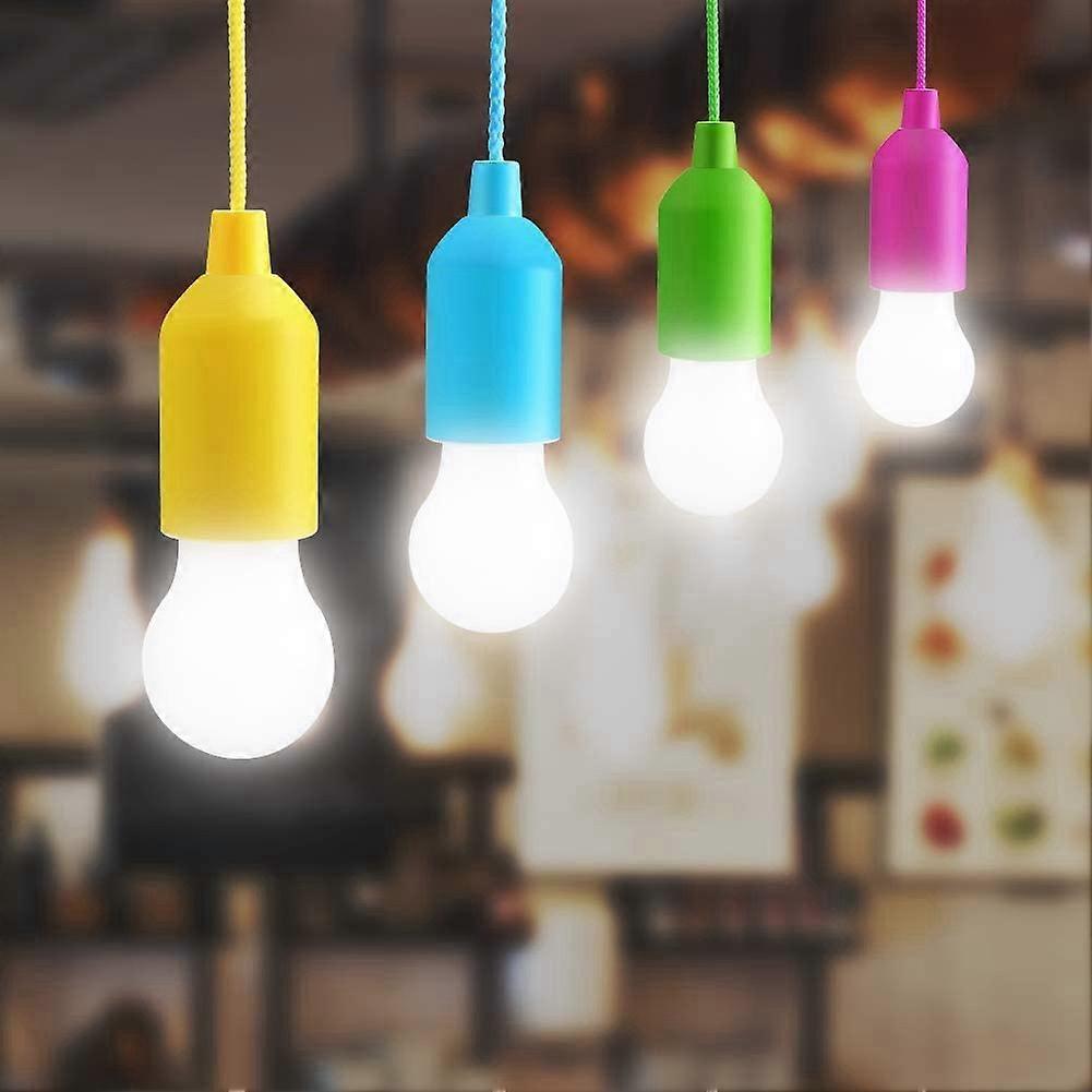 4pcs LED Portable Pull Cord Light/Tent Camping Pull Cord Light Bulb/Retro Lighting/Pull Cord Light Night Light Camping Lamp Decorative