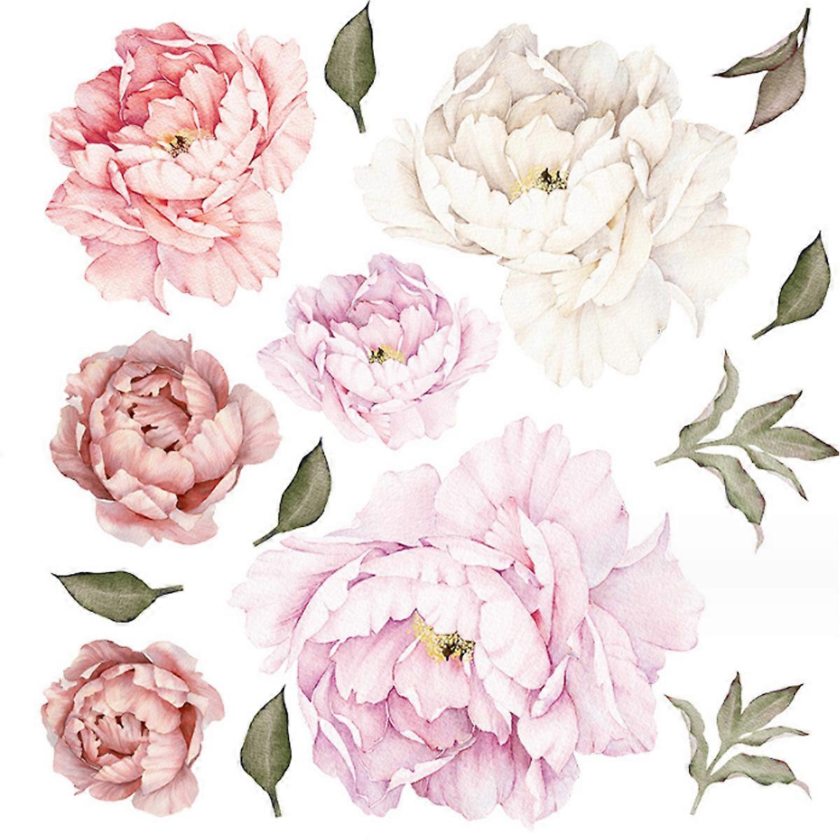 Smooth Removable Botanical Peony Decals