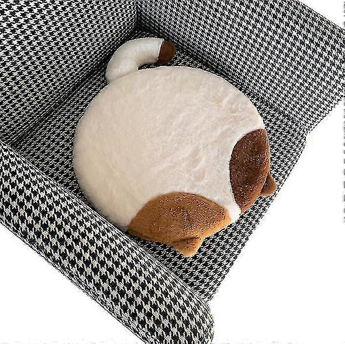 Faux Rabbit Fur Chair Pads Removable Washable Cushion Memory Foam Cute Cat Comfortable Butt PadMeow