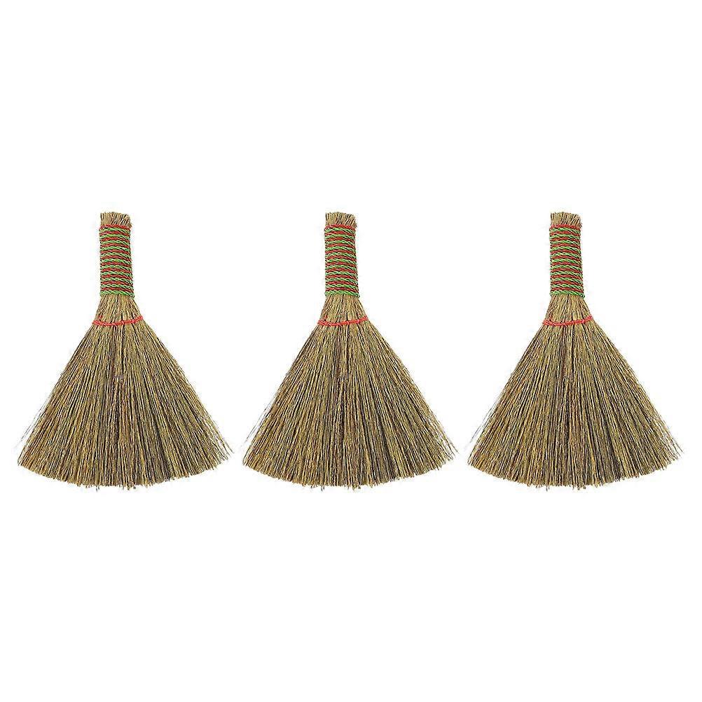 3pcs Desktop Broom Small Broom Short Handle Dust Brush Desktop Dust Duster for Home