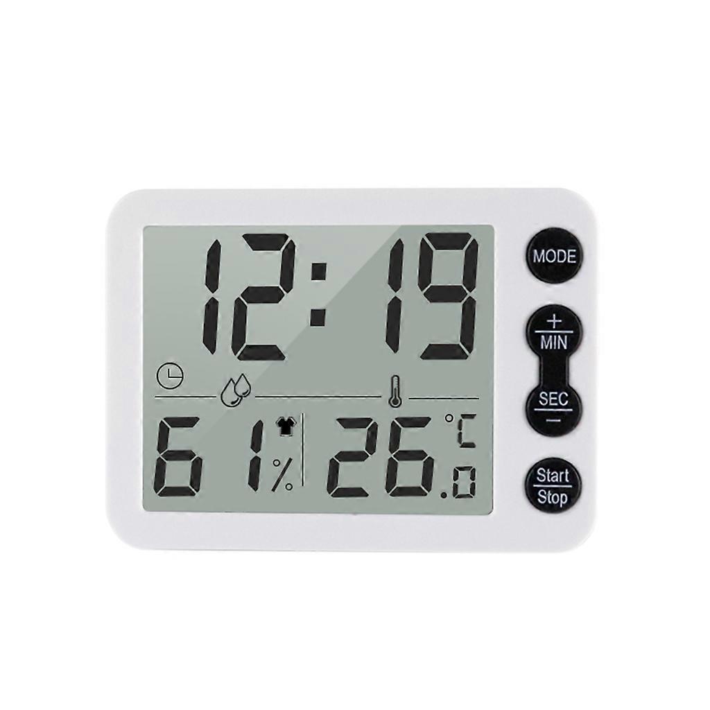 Bathroom Thermometer Hygrometer Electronic Temperature Meter Sensor Gauge Clock