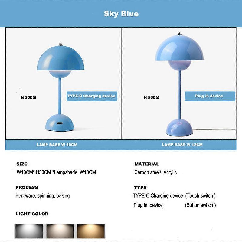 LED Rechargeable Table Lamp with Flower Bud, Desk Light for Bedroom, Living Room, Nordic Home Decoration, Touch Night Light