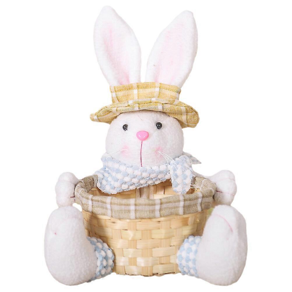 Easter Candy Storage Bucket with Rabbit Figurine Easter Storage Basket Candy Storage Container
