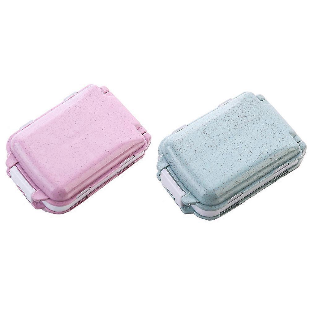 2 Pcs Three-layer Pill Storage Box Practical Medicine Box Travelling Pill Boxes
