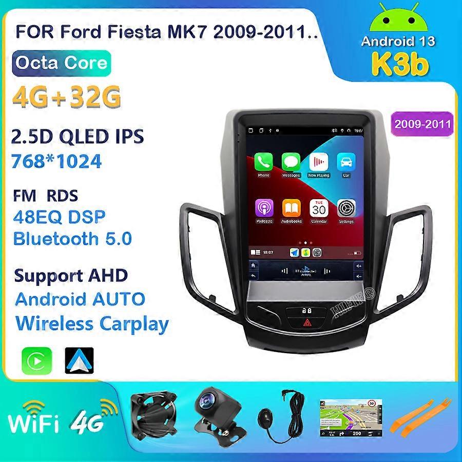 8+128G Carplay DSP 4G 8 core Android 13 Car Radio Multimedia Video Player For Ford Fiesta 2009 2010-2016 Navigation GPS 2 DIN