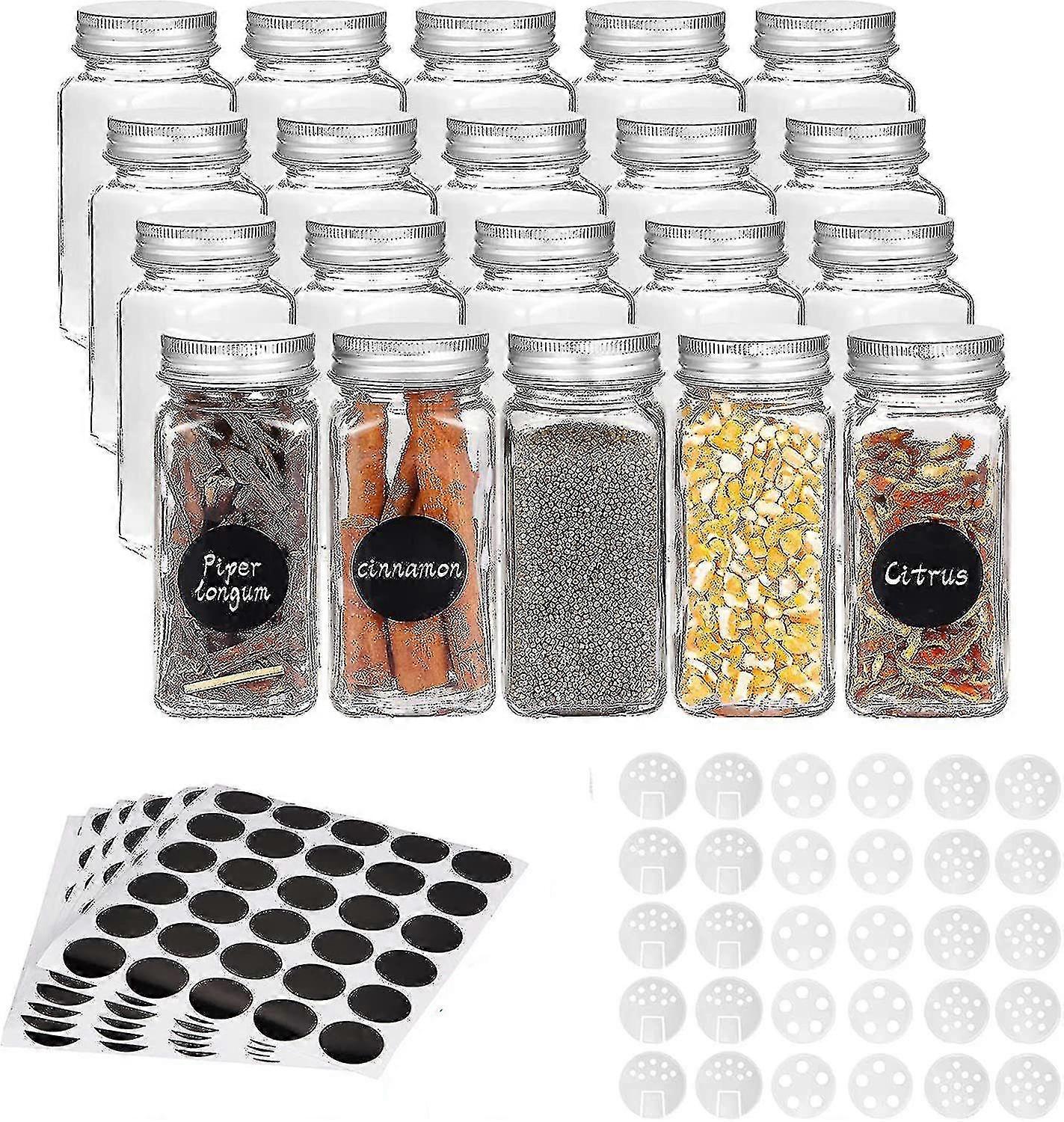 Square Spice Jar Kitchen Spice Container With Lid Glass Spice Jar