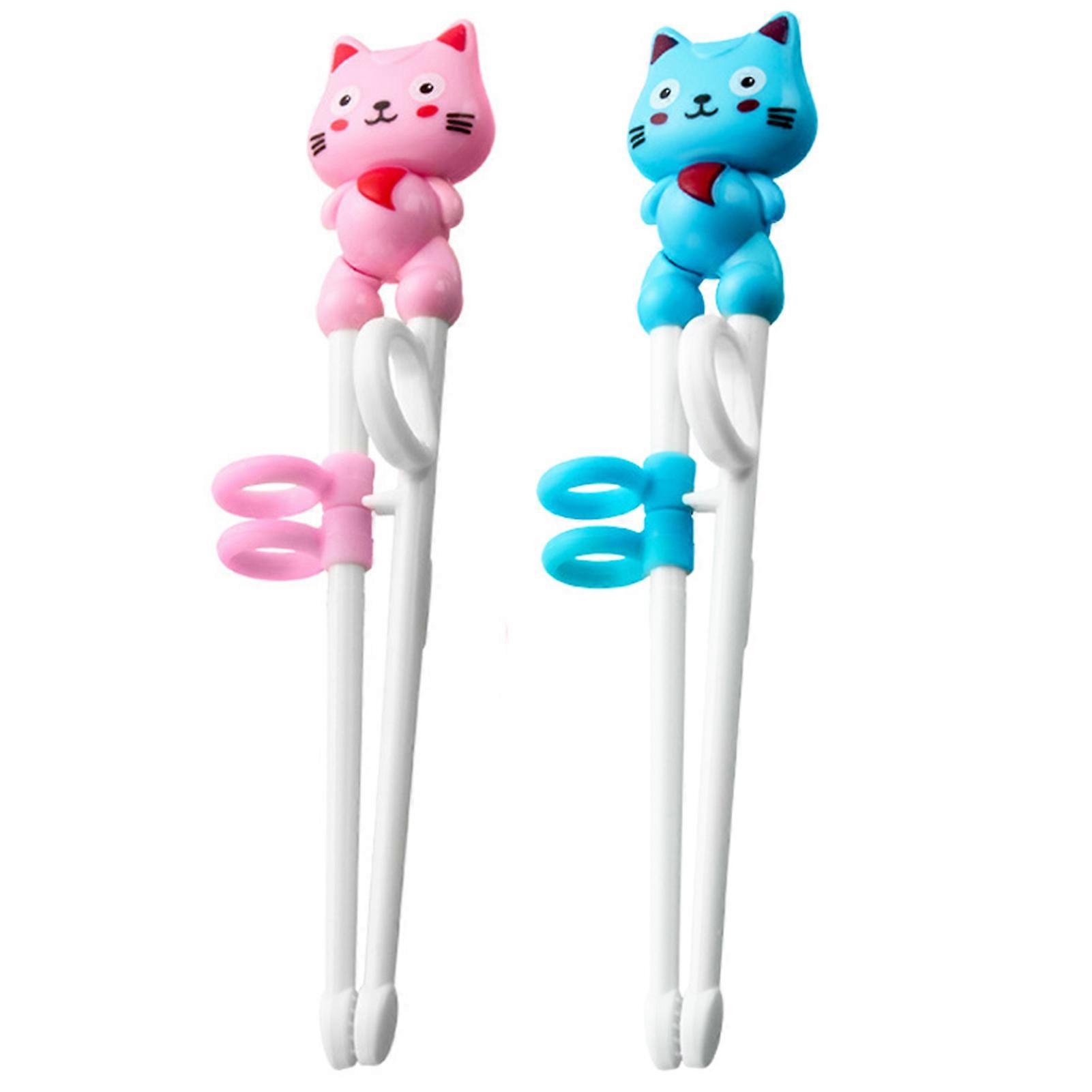 2 Pair Kids Chopsticks Easy-to-use Reusable Educational Chopstick Cute Animals Shaped Training Chopsticks for Children Jikaixiang