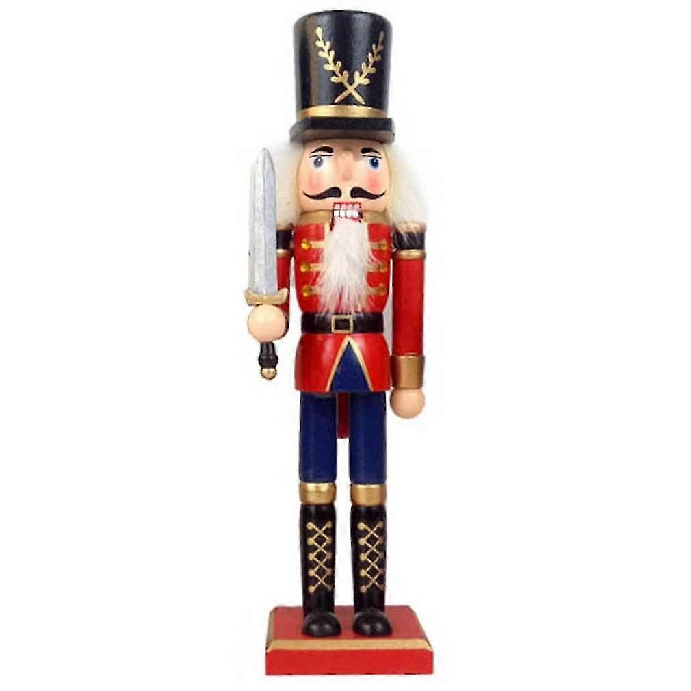 30cm Large Nutcracker Soldiers Music Box Wooden Nutcracker Figurines Nutcracker Soldiers Puppet Christmas Decor
