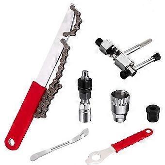 Kit de herramientas de reparación de bicicletas nuevo y adecuado, kit de herramientas de cadena de bicicleta con látigo de cadena, extractor de bielas de bicicleta, removedor de manivelas, inferior