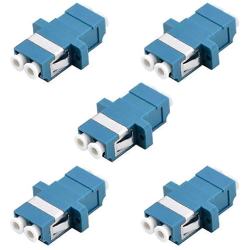 Lc Fiber Optic Adapter - Lc To Lc Duplex Singlemode Coupler - 5 Pack - Blue
