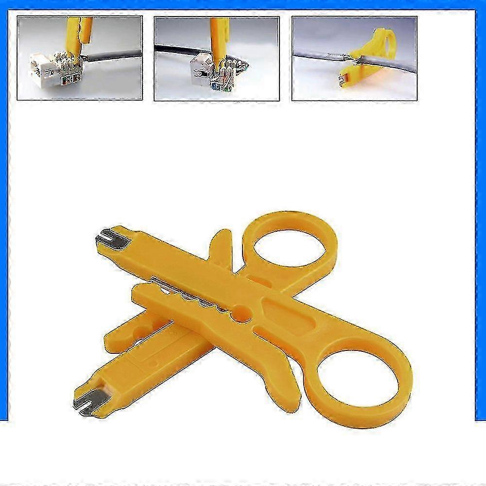 2pcs Rj45 Cat5 Punch Down Tool Network Lan Cable Wire Cutter Stripper Tool