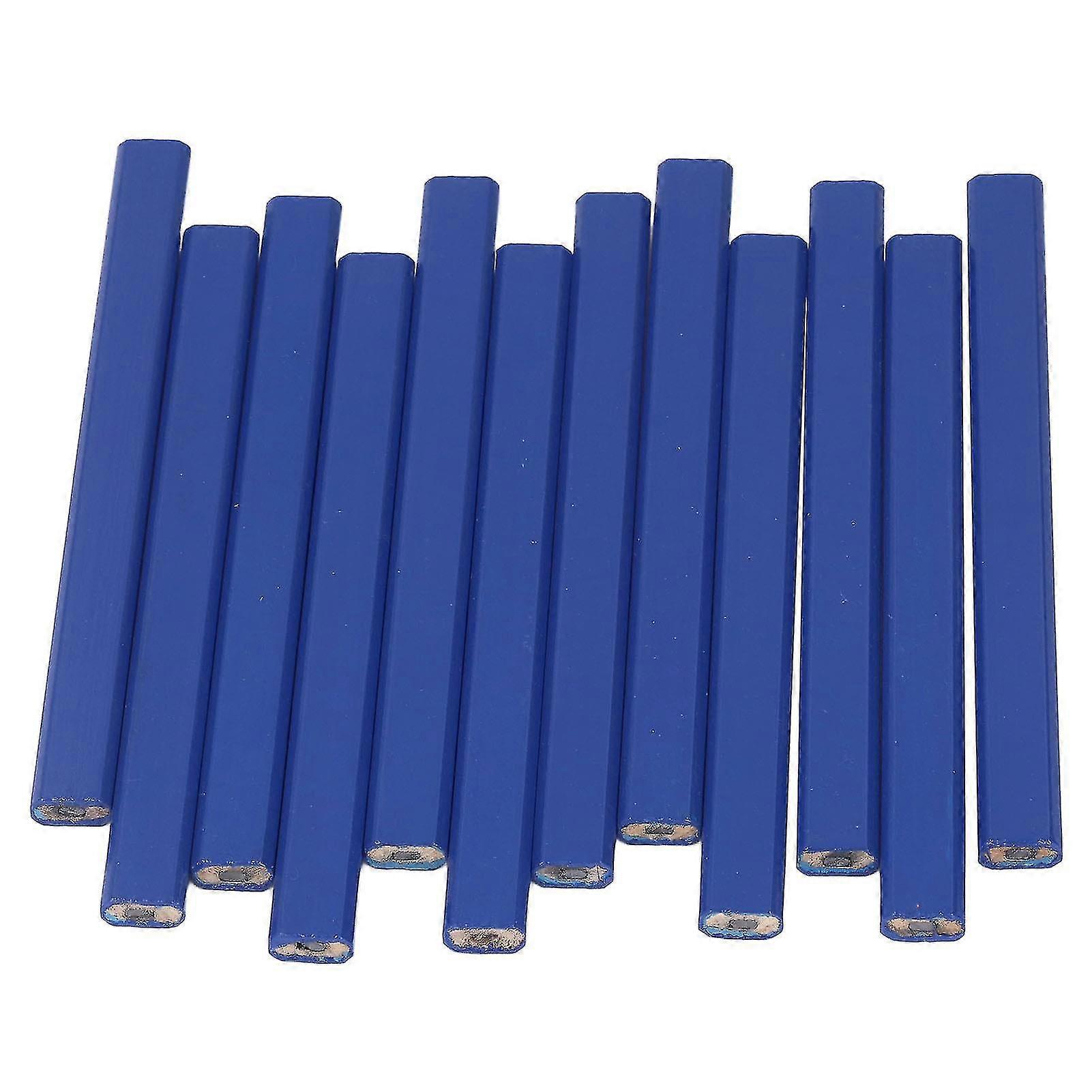 Carpentry Wood Marking Pencil Set - 7in Flat Octagonal Carpenter Pencils with Sharpener