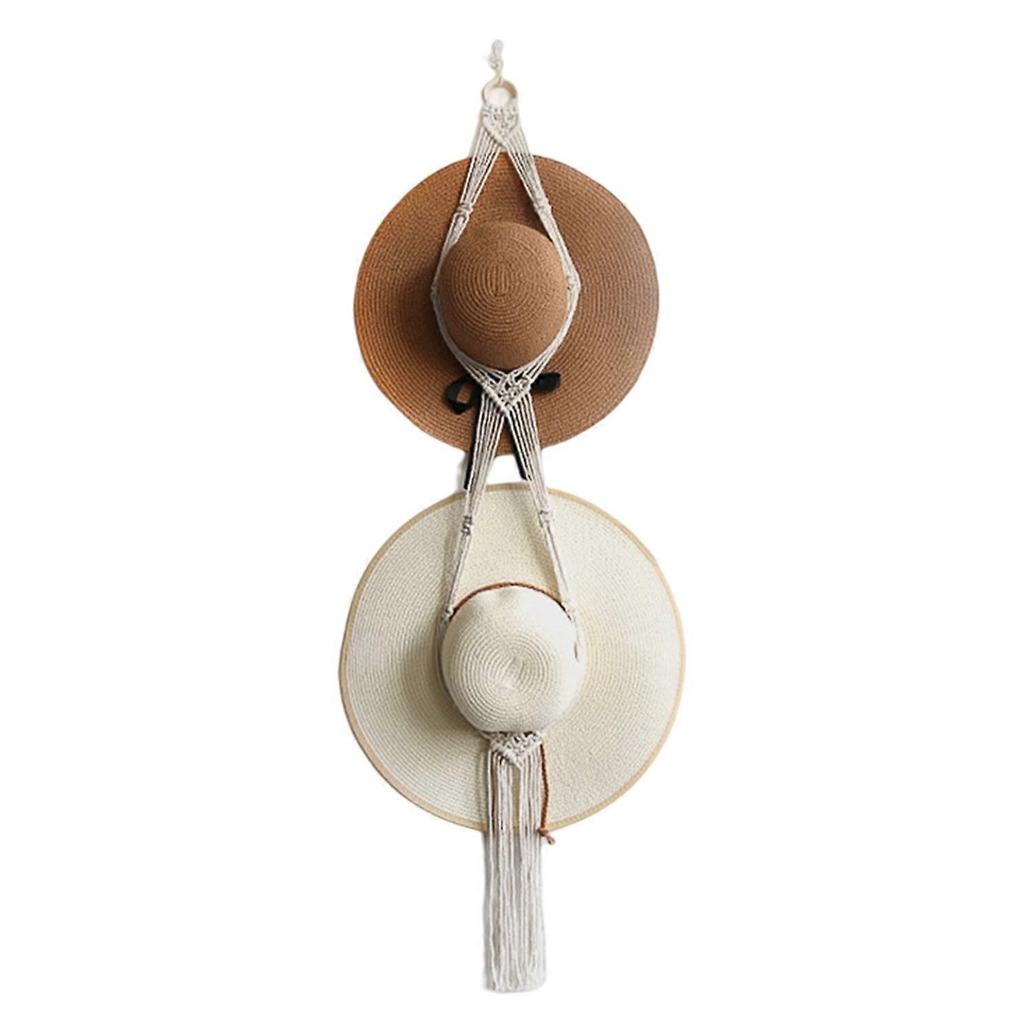 Hat Hanger Save Space Bohemian Style Hand Made Wall Hanging Decorative Storage Hat Multifunctional