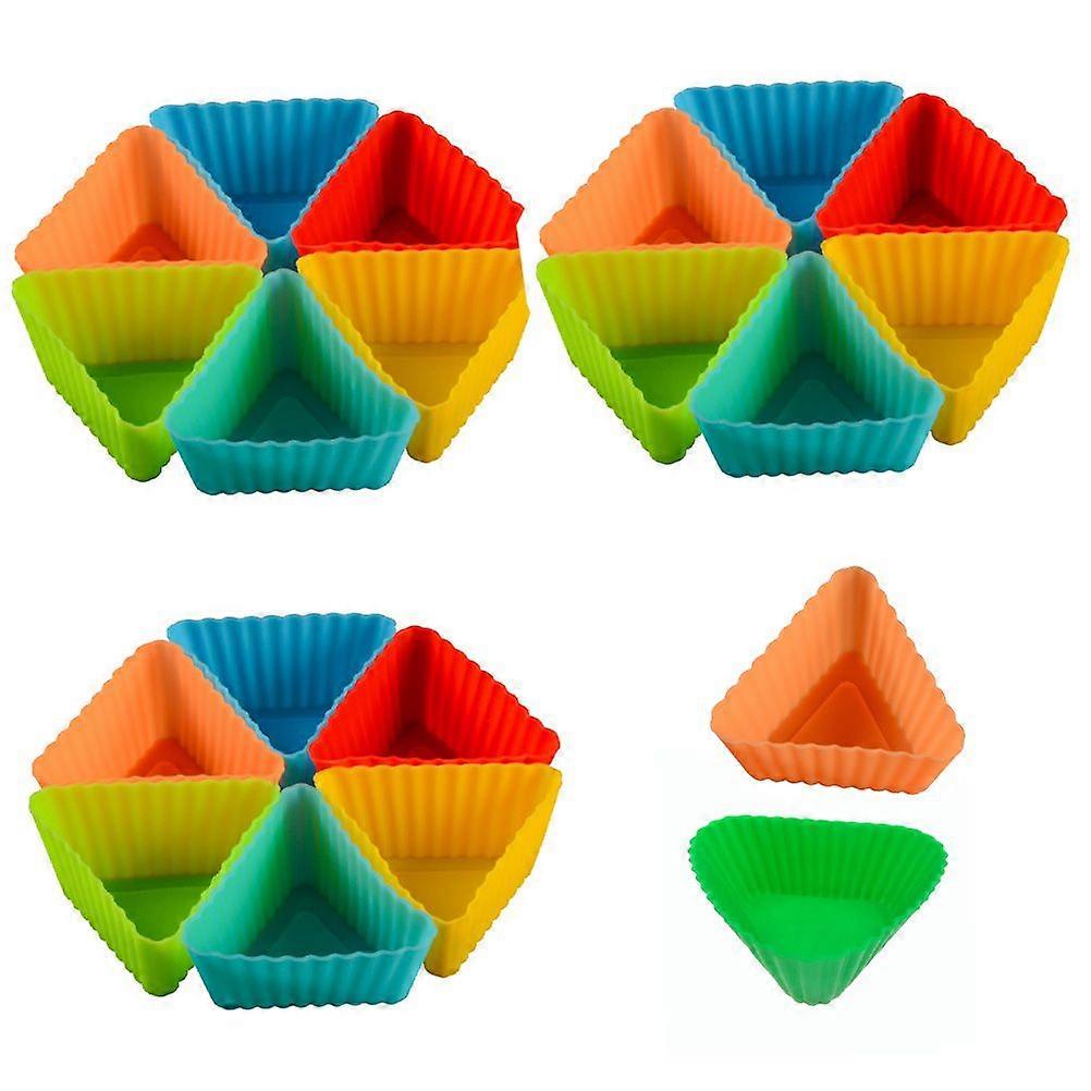 20pcs Silicone Mini Baking Cup Triangle Reusable Muffin Cake Cupcake Liners Mold