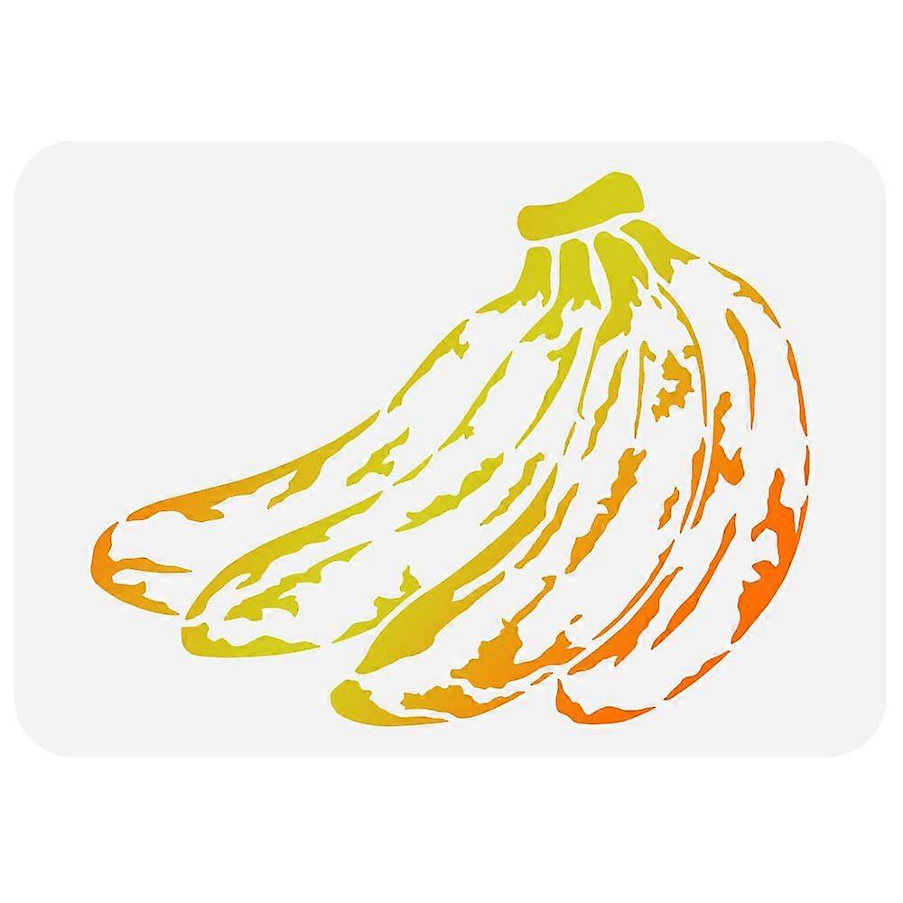 1pc Banana Stencil for Painting 8.3x11.7inch Reusable Bunch of Bananas Drawing Template DIY Art Fruit Banana Pattern Stencil for Painting on Wall Wood