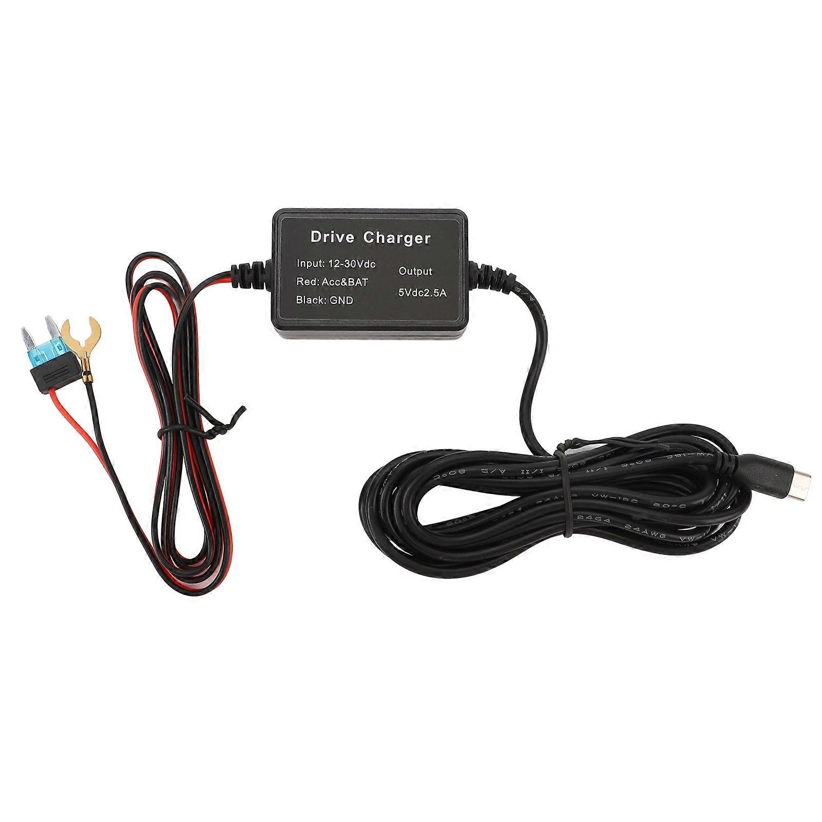 Dash Cam Hardwire Kit Stable Power Output 12V‑30V to 5V Type C for Mirror Cam GPS Navigators Radar Detectors Power Supply
