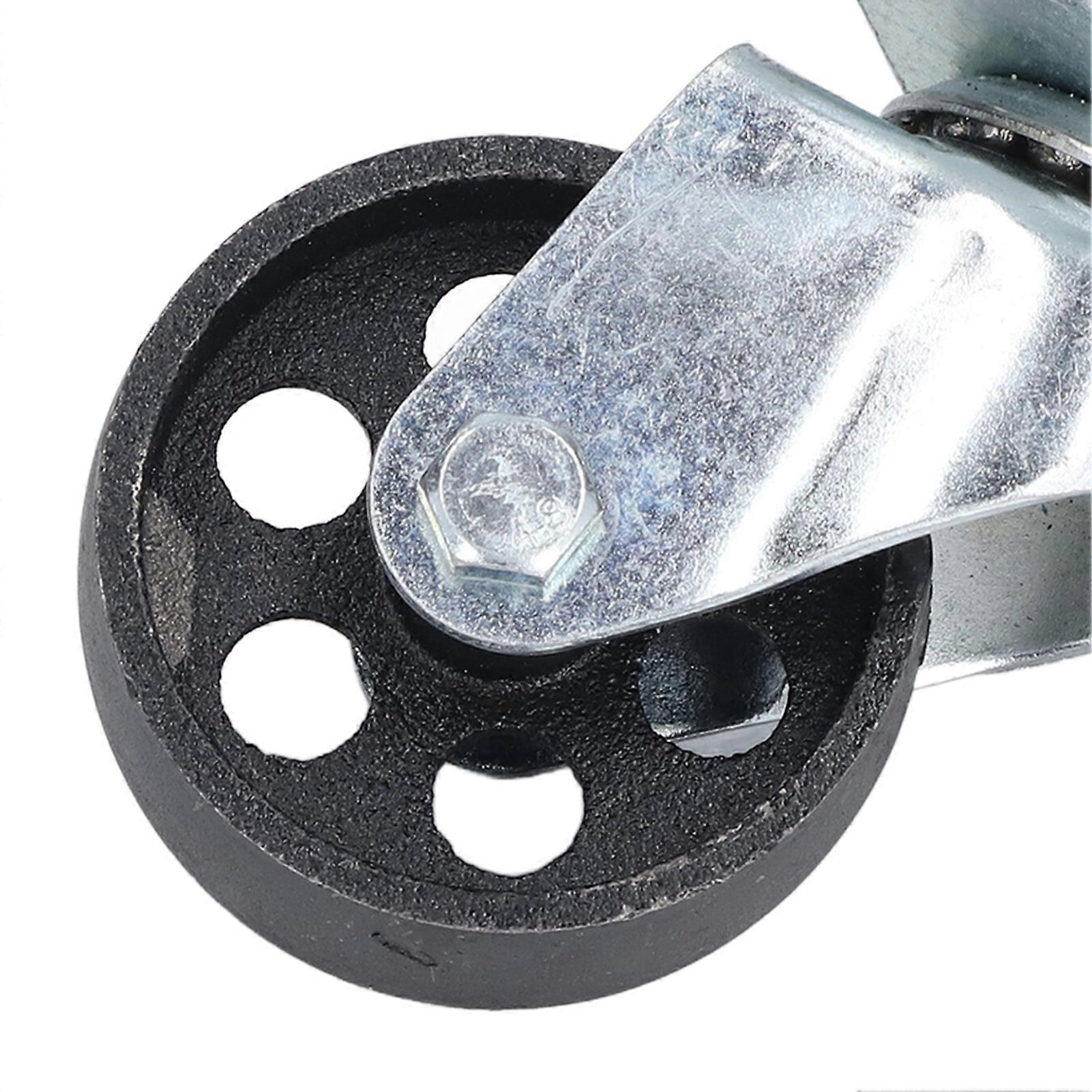 3" Cast Iron Swivel Caster Wheel Rotating Plate Double Bearing Universal Replacement Trolley Wheel