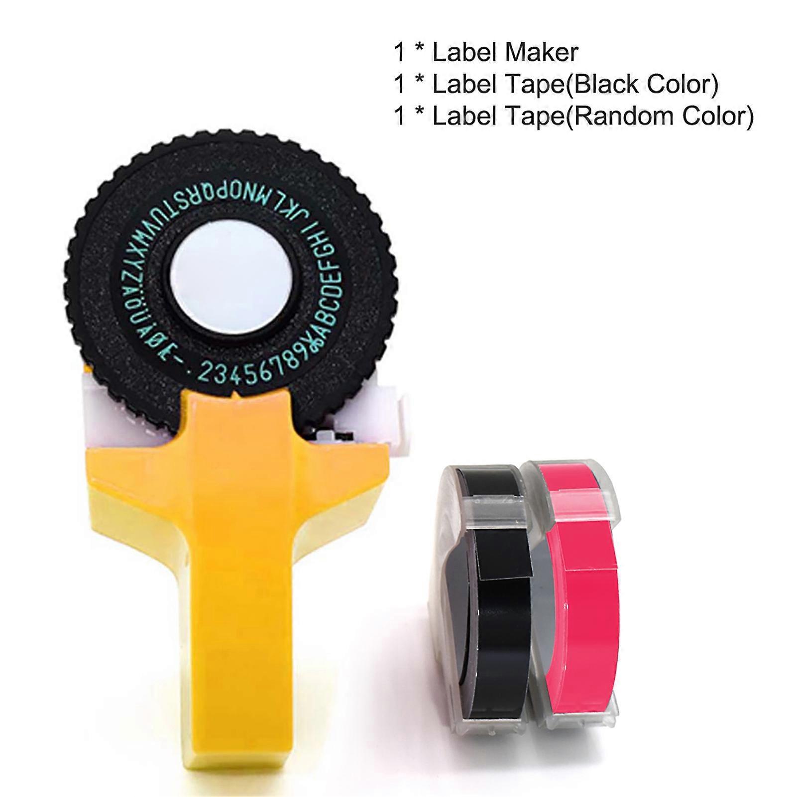 Mini Portable Manual Label Maker DIY 3D Embossing Label Writer Printer Typewriter with Plastic PVC 9mm Label Tapes Lettering Machine