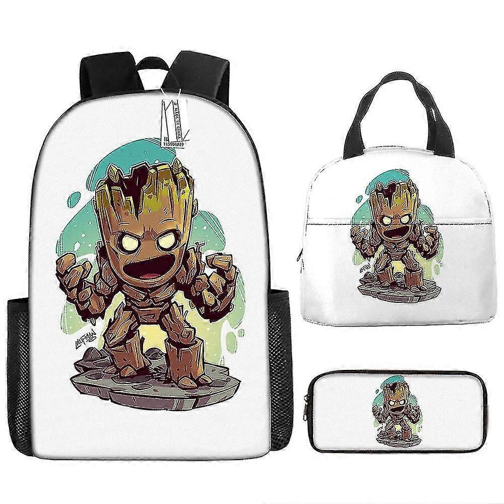Guardians Of The Galaxy 3st / set Bcakpacks Tecknad Barn Pojkar Flickor Skolväskor Lätta Studenter Vattentät Kapacitet Mochilas Groot