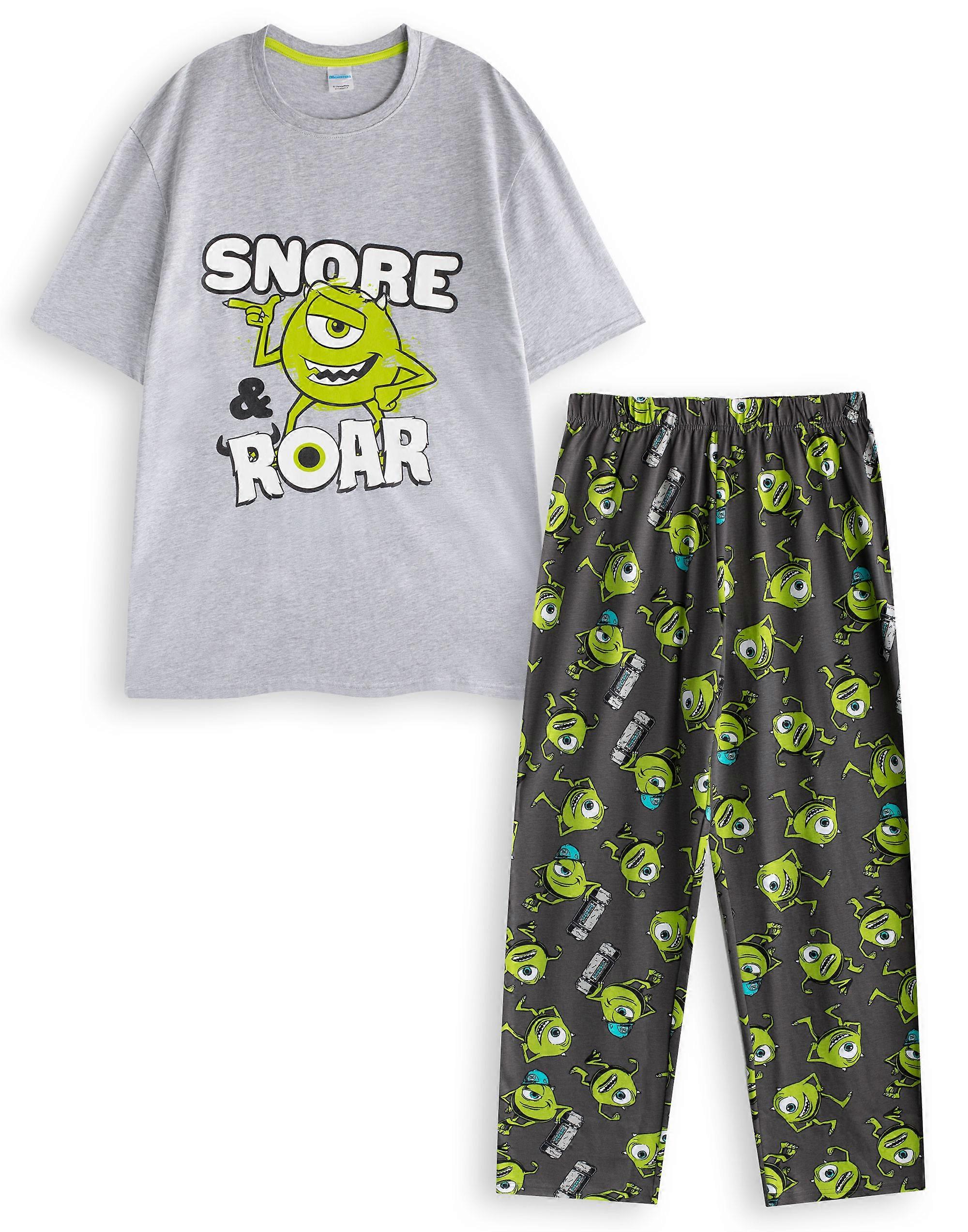 Disney Mens Short Sleeve Long Leg Pyjama Set Multicoloured Monster Inc