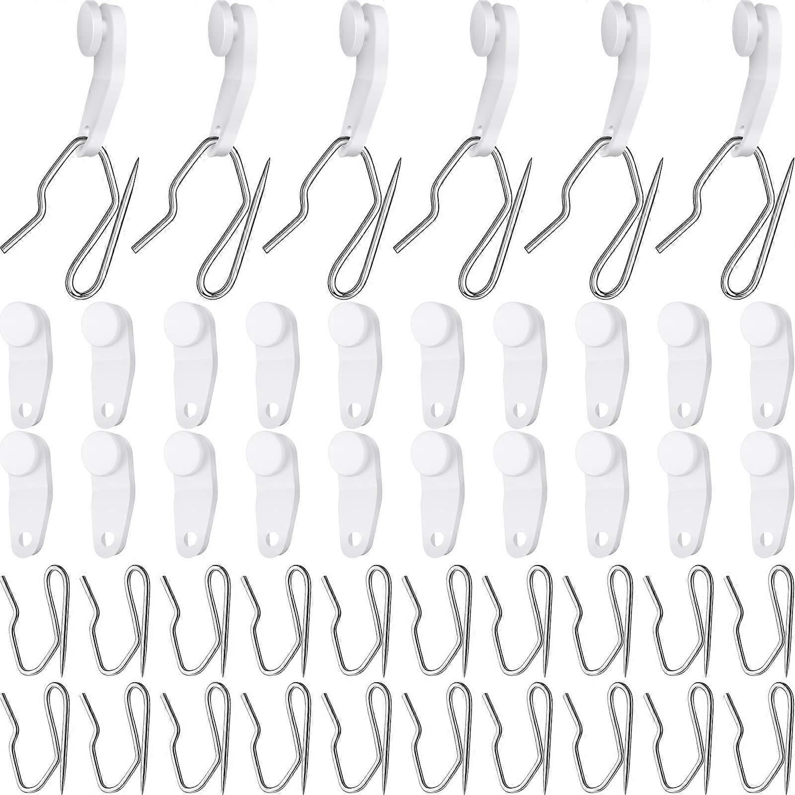 160 Pieces Metal Curtain Hooks and Traverse Rod Slides for Window Drapery