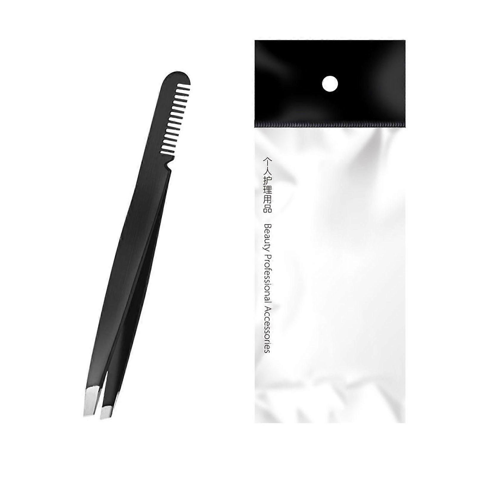 Tweezers For Eyebrows for Facial Hair Tweezers Women Slant Flat Pointed Knife-shape Slant With Comb 5Types Bevel with comb