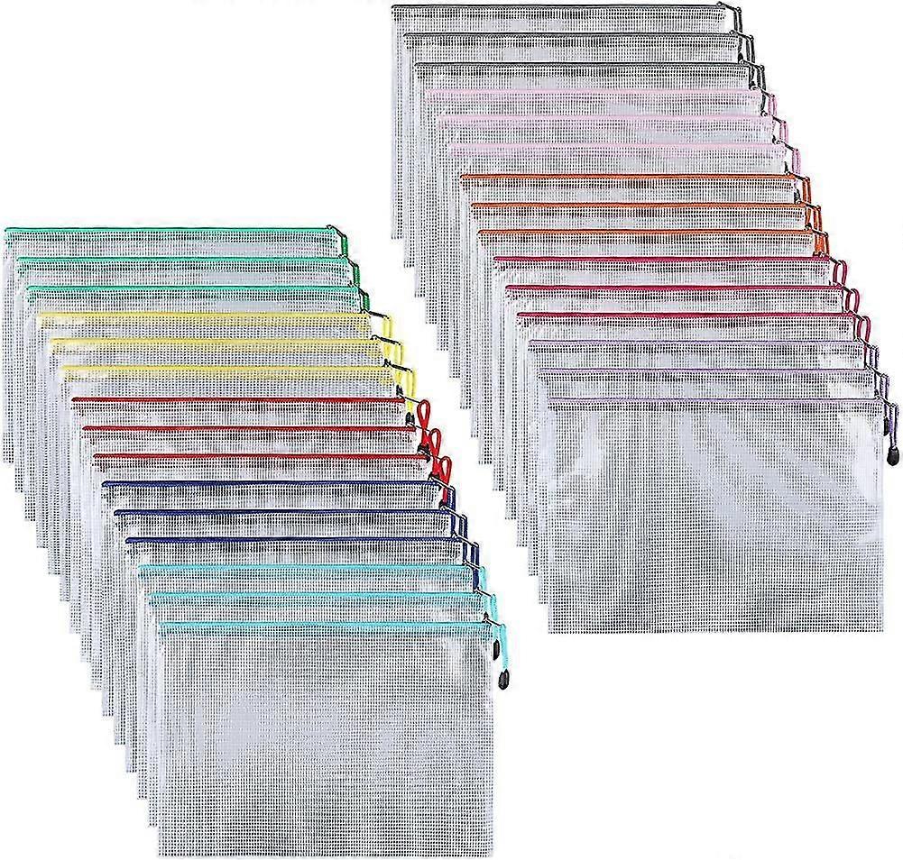 30 جهاز كمبيوتر شخصى A6 وثيقة الحقيبة / ملف حقيبة البلاستيك البلاستيكية البلاستيكية شبكة الرمز البريدي ملف مجلد مجلس الوزراء